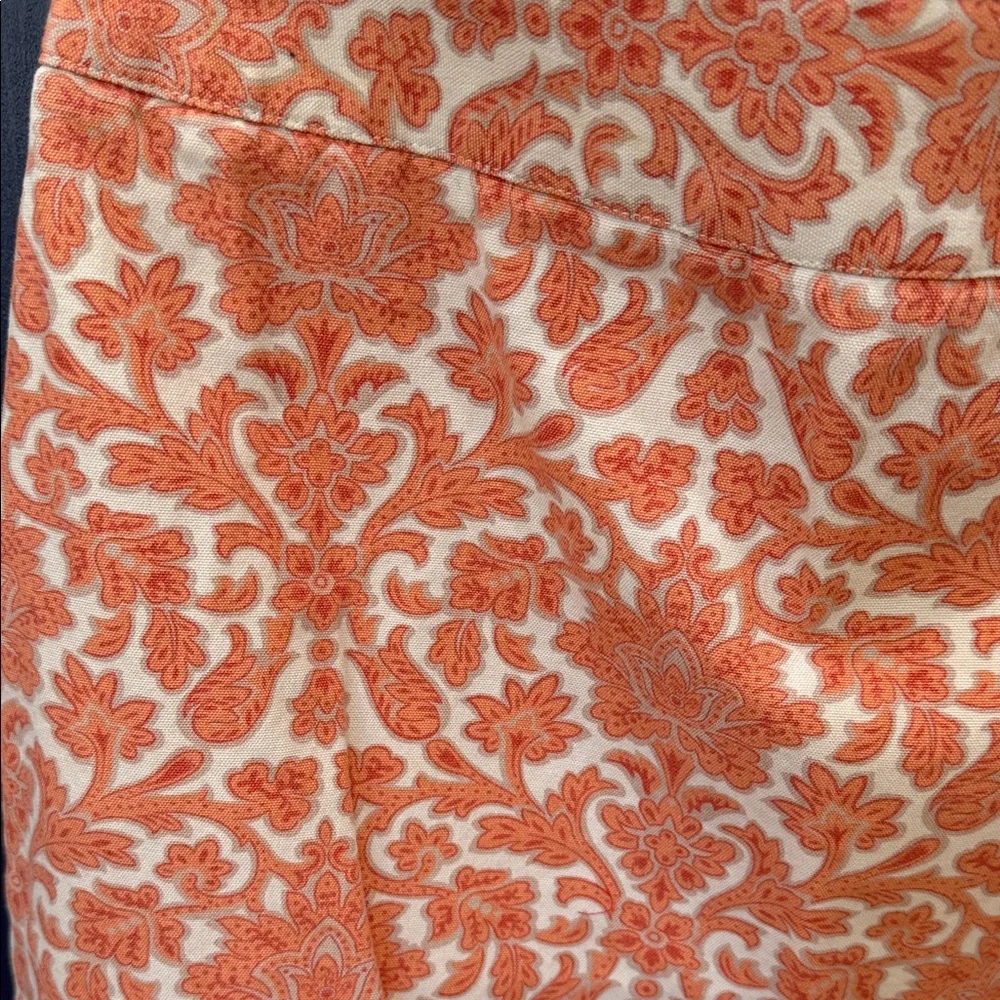 Talbots Orange and White Floral Skirt - Picture 4 of 10